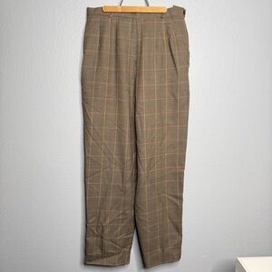 Talbots 90s vintage Brown Plaid wool Pants Sz 10